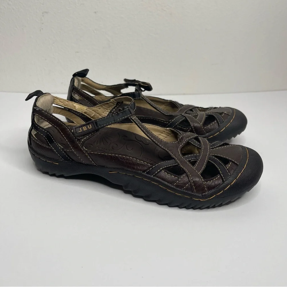 JBU by Jambu Brown Vegan Leather Mary Jane Walking Shoes Size 7 Fishermancore